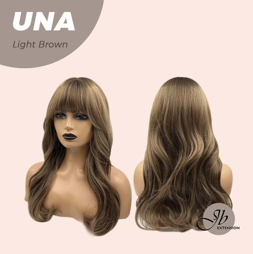 NWOT JB Extension 22 Inches Light Brown Wave With Bangs Wig UNA LIGHT BROWN